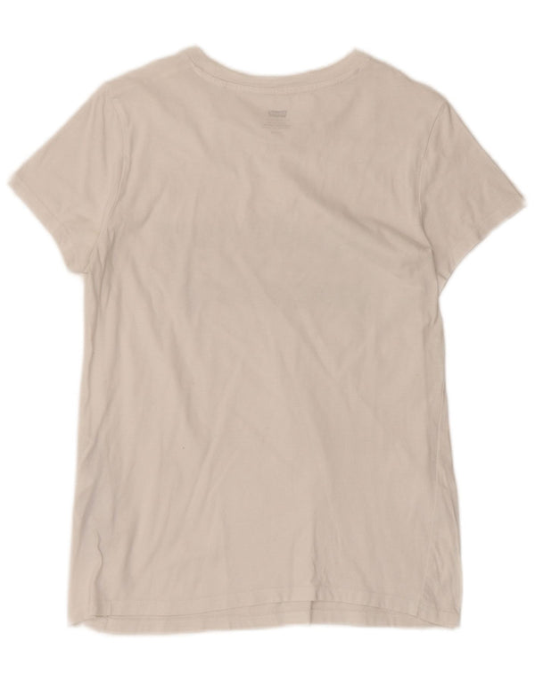Camiseta feminina gráfica Levi's Top UK 10 pequeno algodão branco
