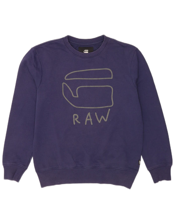 G-Star moletom gráfico masculino jumper médio algodão azul marinho