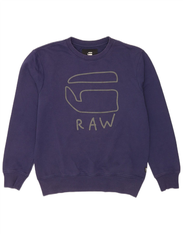 G-Star moletom gráfico masculino jumper médio algodão azul marinho