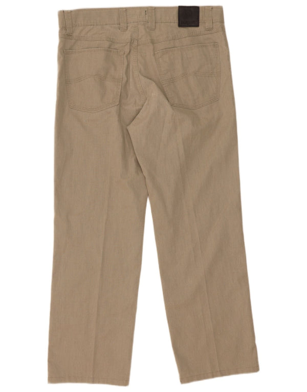 Calça Bugatti masculina reta casual grande W34 L27 algodão bege
