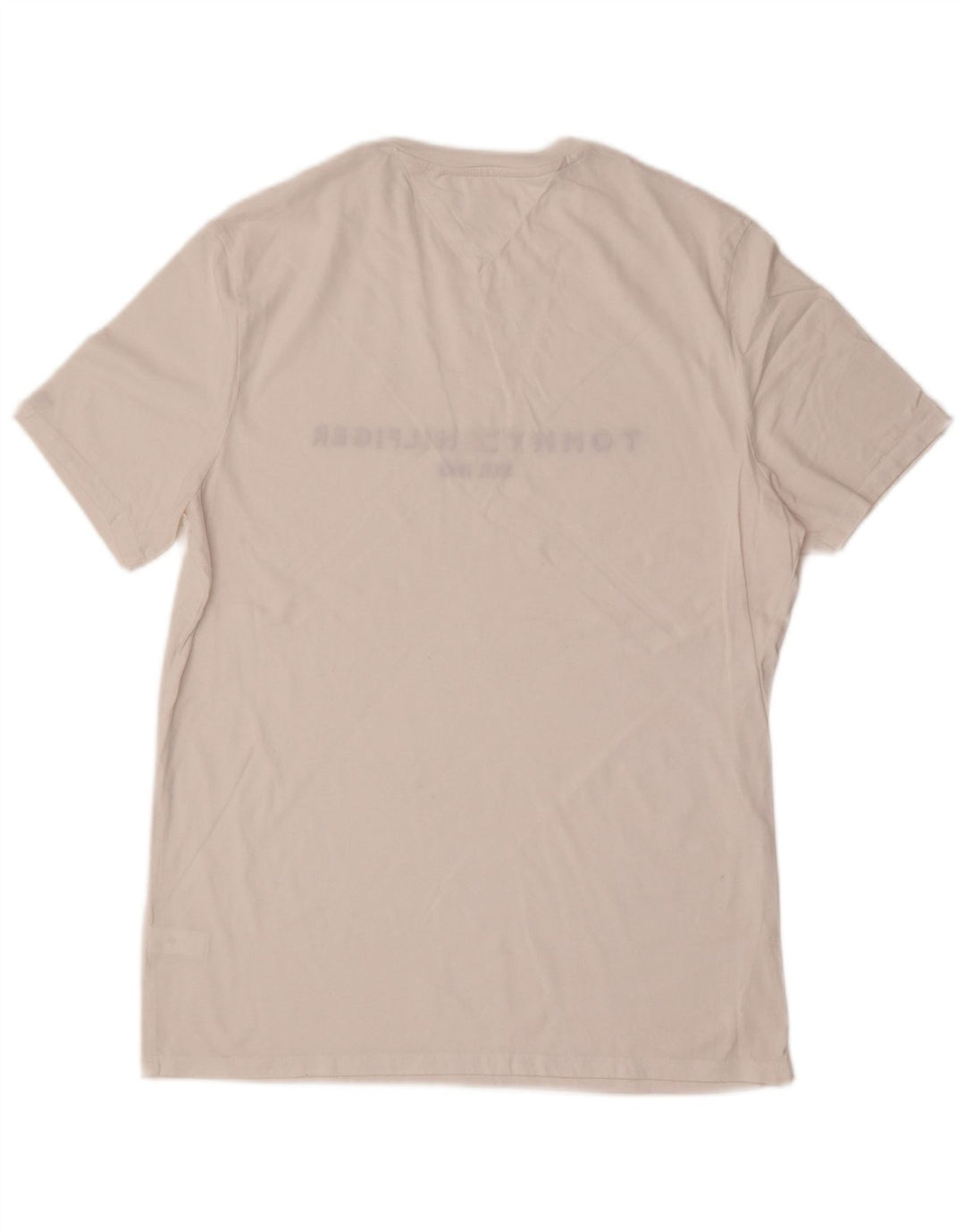 Camiseta masculina Tommy Hilfiger Regular Fit Top Médio Algodão Branco