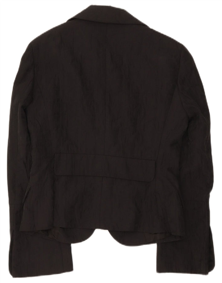 Jaqueta blazer feminina de 2 botões Max & Co. Reino Unido 14 grande algodão preto