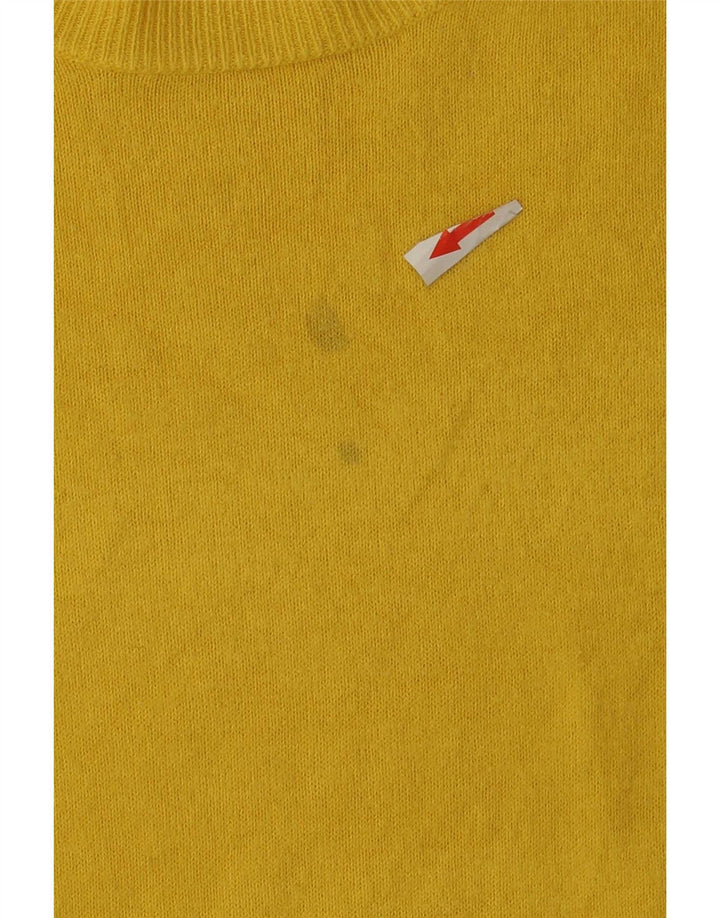 Suéter feminino Marks & Spencer com gola redonda Reino Unido 12 médio amarelo