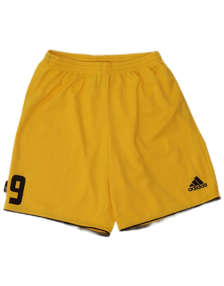 Shorts esportivos gráficos Adidas Boys 11-12 anos poliéster amarelo médio