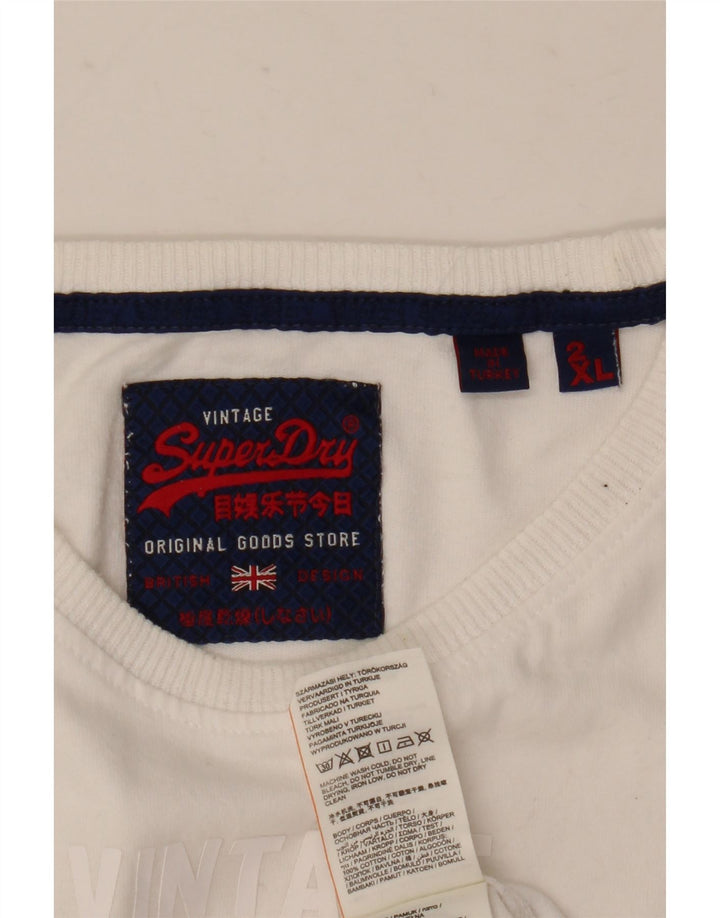 Camiseta gráfica masculina Superdry Top 2XL algodão branco