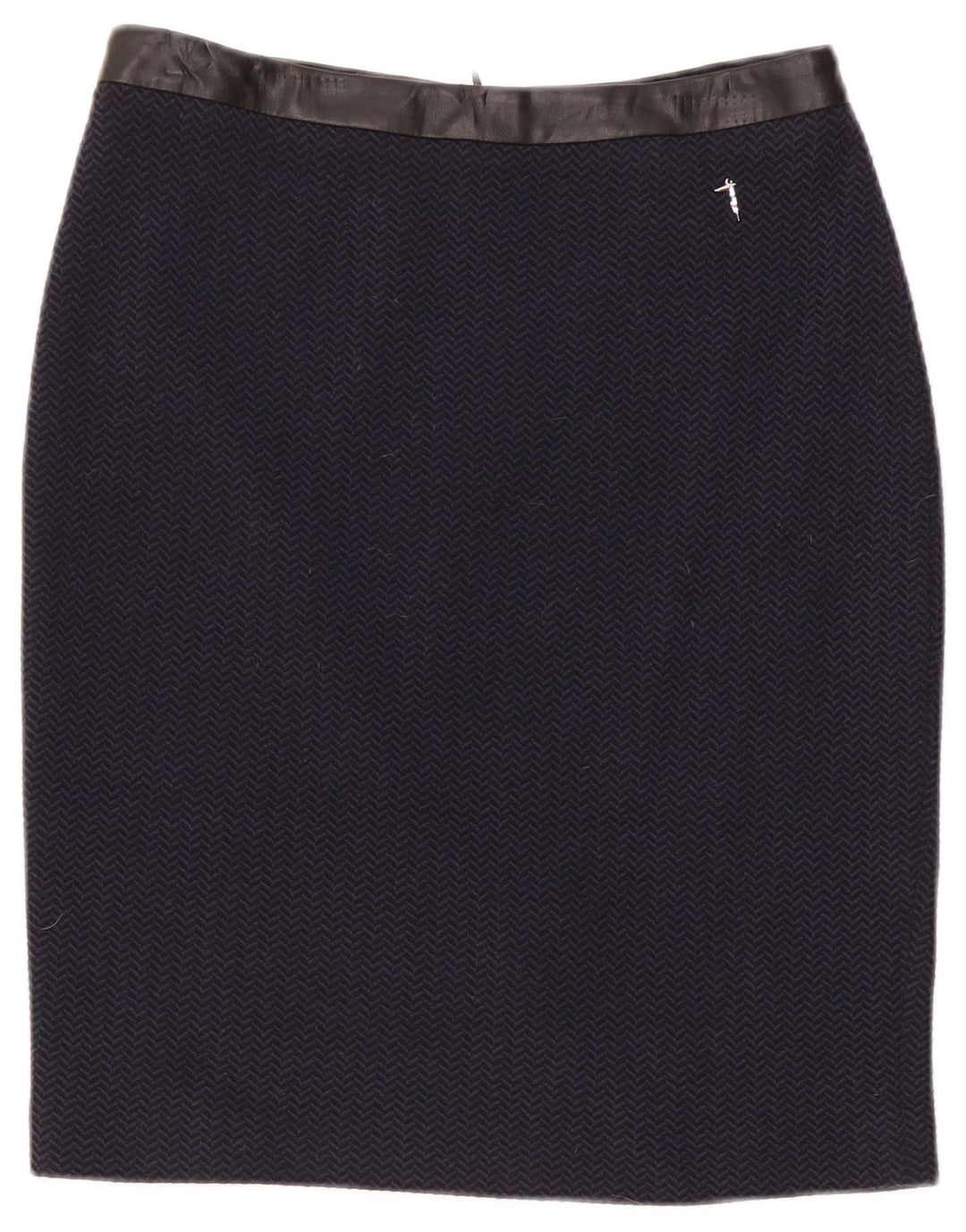 Saia lápis feminina Trussardi IT 42 médio W30 espinha de peixe azul marinho