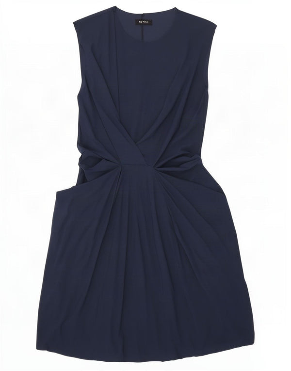 Max&Co. Womens Sleeveless A-Line Dress UK 14 Large Navy Blue Polyamide