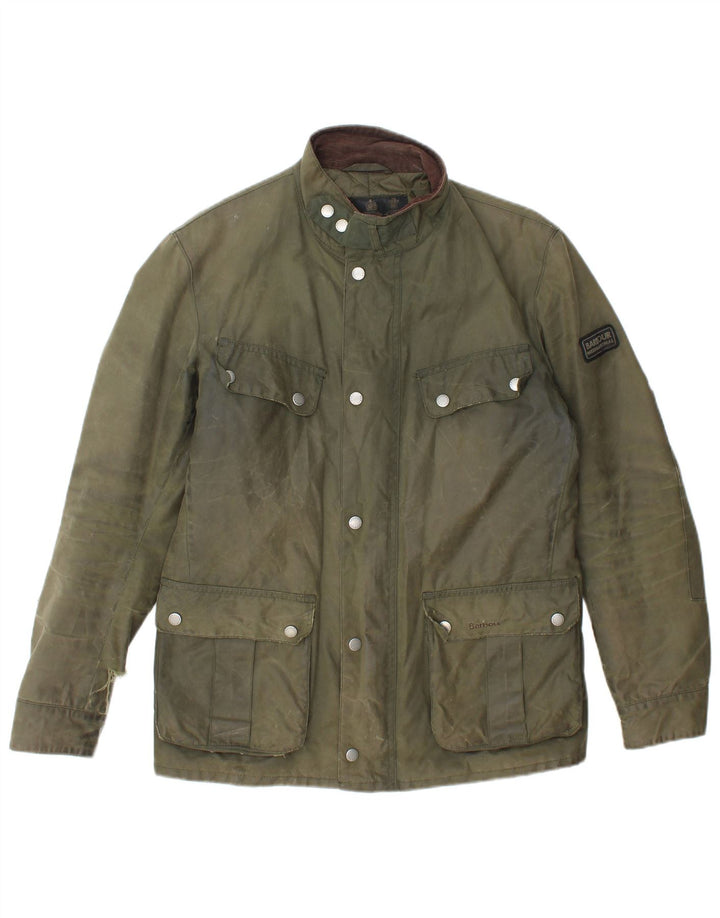 Jaqueta masculina de algodão encerado Barbour Reino Unido 36 algodão verde pequeno