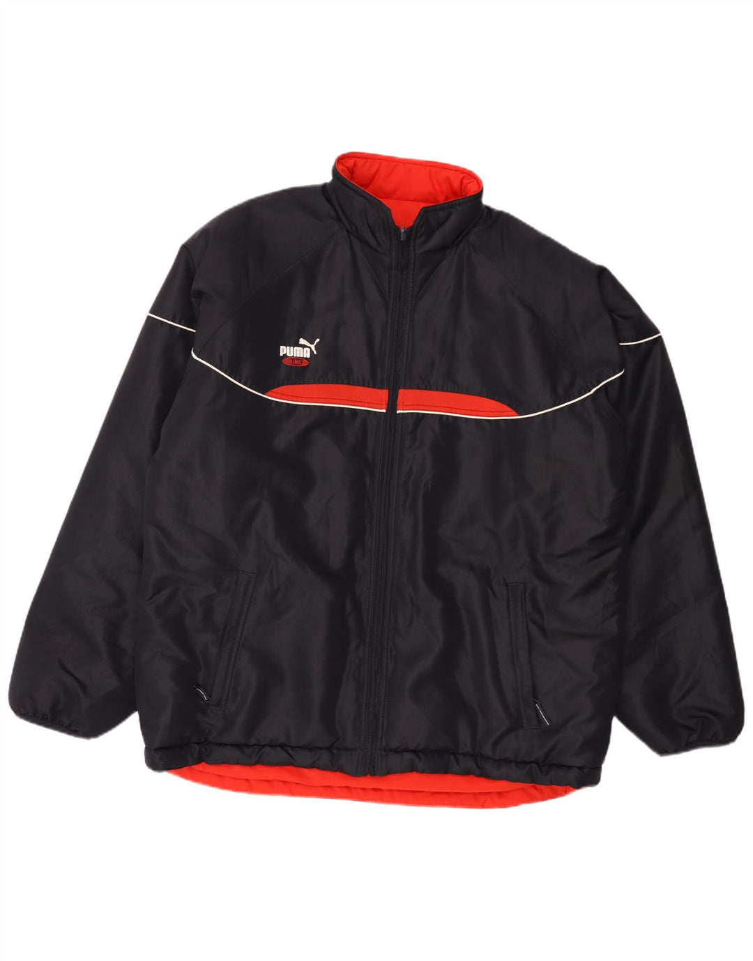 Jaqueta acolchoada reversível masculina Puma UK 44 2XL azul marinho Colourblock