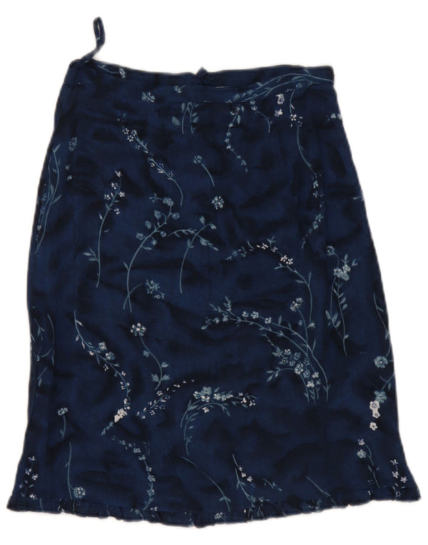 Saia Tulipa Vintage Menina 9-10 Anos W24 Azul Marinho Floral