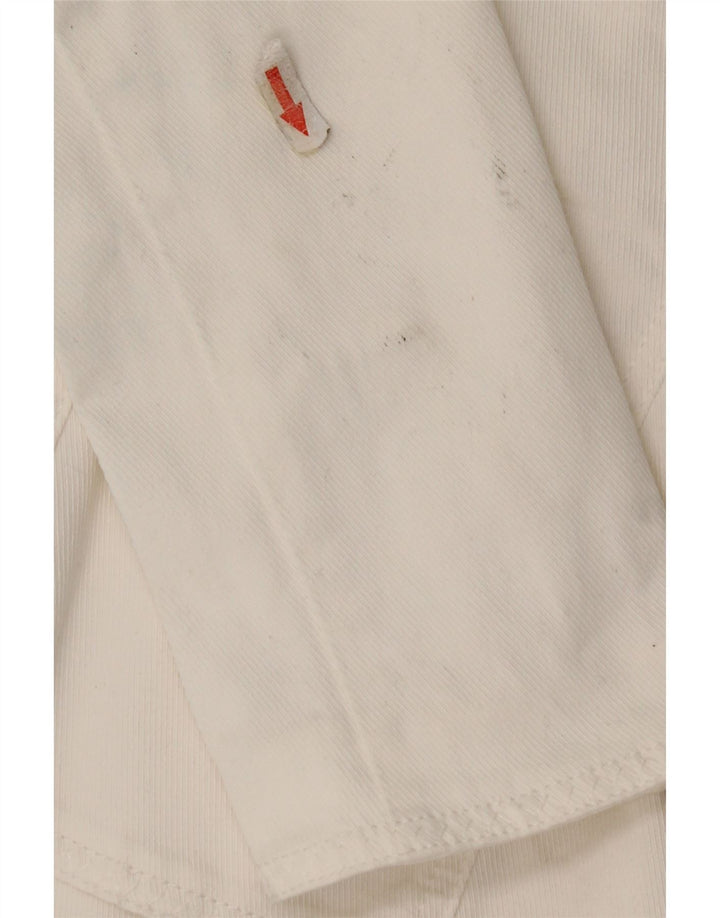 Jaqueta blazer feminina Armani Jeans com 3 botões Reino Unido 10 pequeno algodão branco
