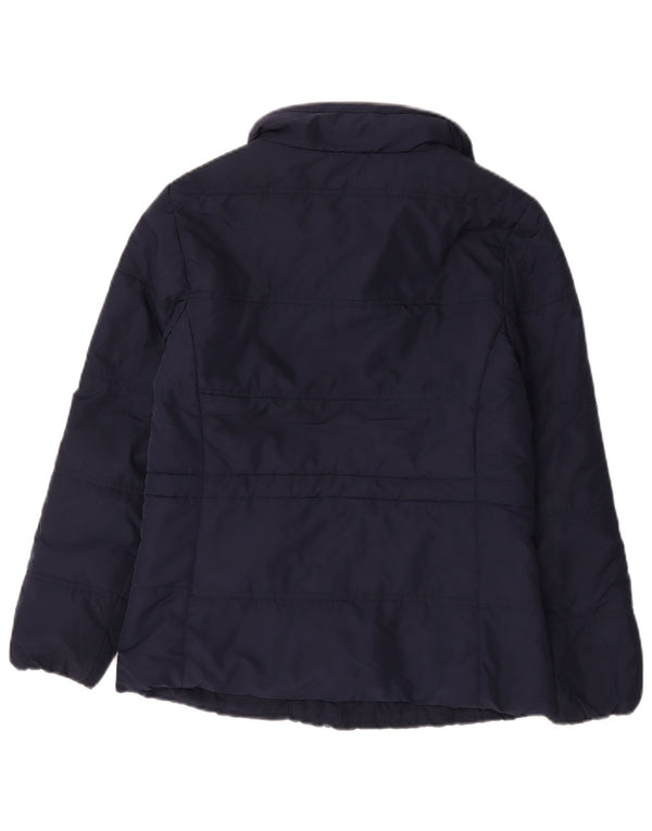 Jaqueta acolchoada feminina Marks & Spencer UK 10 poliéster azul marinho pequeno