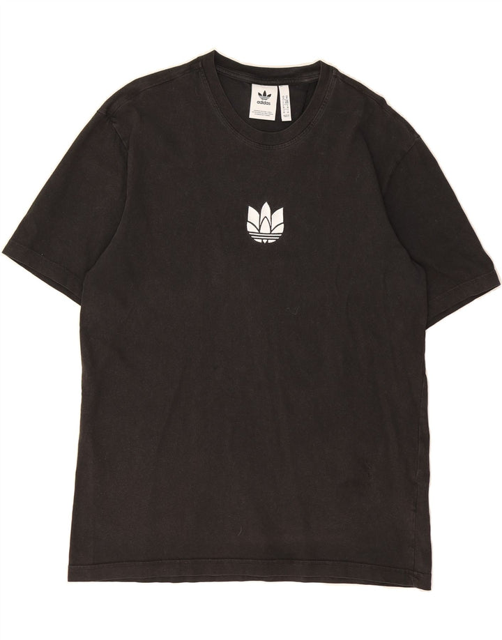 ADIDAS Mens T-Shirt Top Medium Black Cotton Vintage Adidas and Second-Hand Adidas from Messina Hembry 