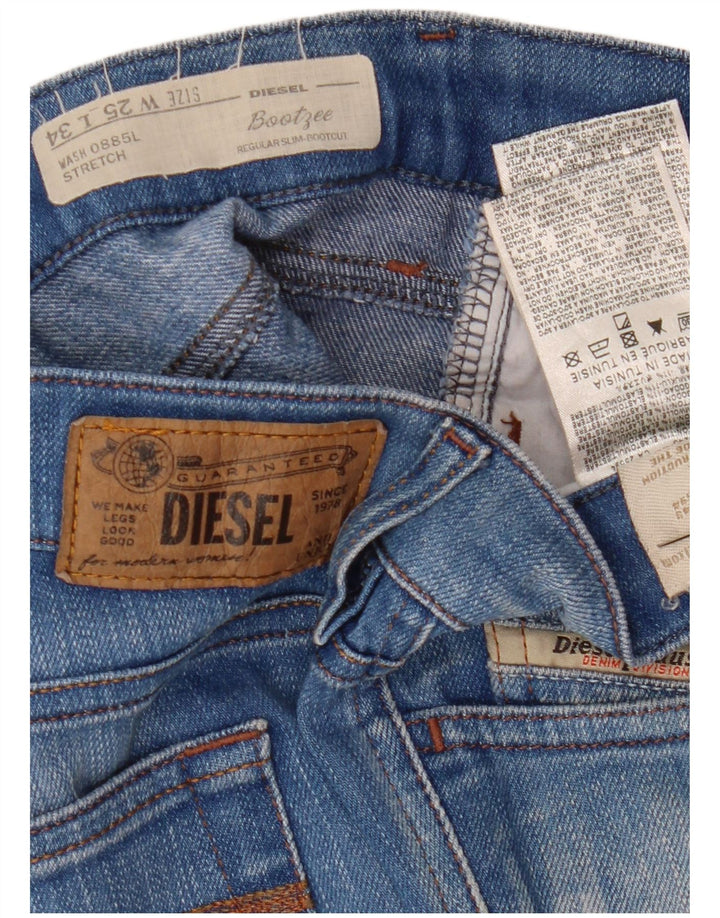 Diesel feminino Bootzee Slim Bootcut jeans W25 L30 algodão azul