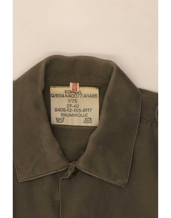 Camisa militar masculina vintage tamanho 39/40 cáqui médio