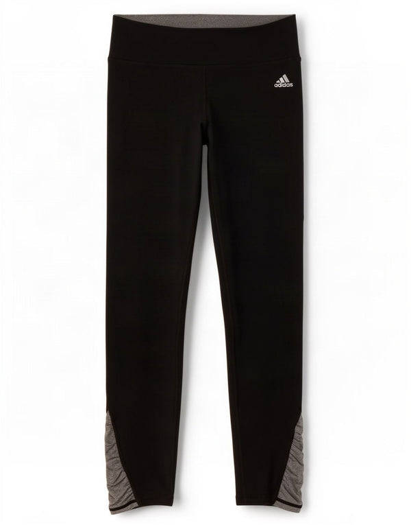 Adidas Womens Dri Fit Leggings UK 8/10 Pequeno Preto Colourblock Poliéster