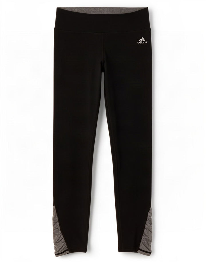 Adidas Womens Dri Fit Leggings UK 8/10 Pequeno Preto Colourblock Poliéster
