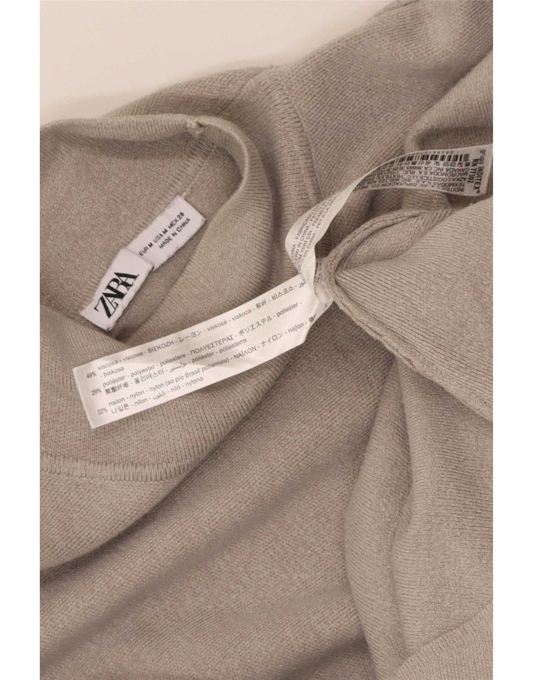 Zara Vestido maxi feminino de manga comprida, Reino Unido 12 Viscose cinza médio