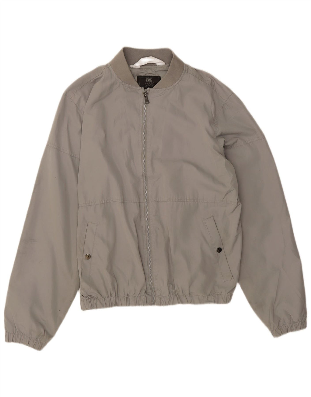 Jaqueta bomber masculina Marks & Spencer Reino Unido 40 poliéster cinza grande