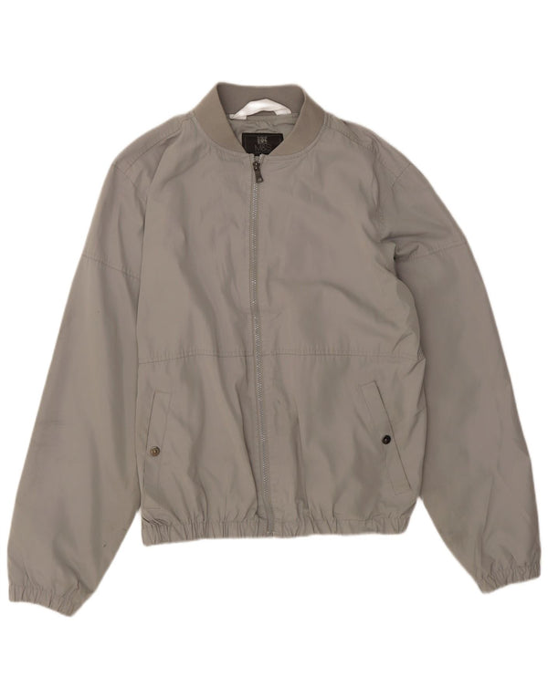 Jaqueta bomber masculina Marks & Spencer Reino Unido 40 poliéster cinza grande