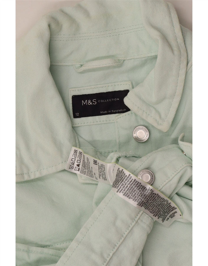 Jaqueta jeans feminina Marks & Spencer UK 12 algodão verde médio