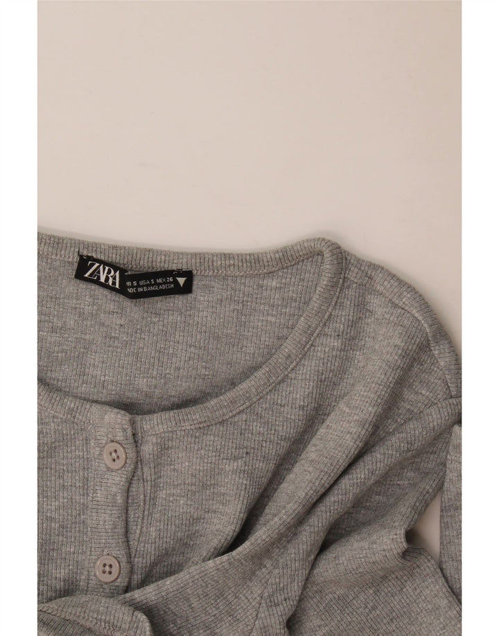 Zara Womens Crop Top Reino Unido 8 Pequeno Cinza