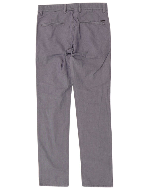 Calça Chino Masculina Slim Fit Hugo Boss W31 L32 Algodão Manchado Azul Marinho