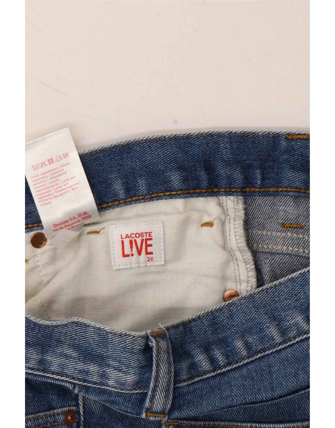 LACOSTE Womens Skinny Jeans W26 L30 Blue Cotton Vintage Lacoste and Second-Hand Lacoste from Messina Hembry 