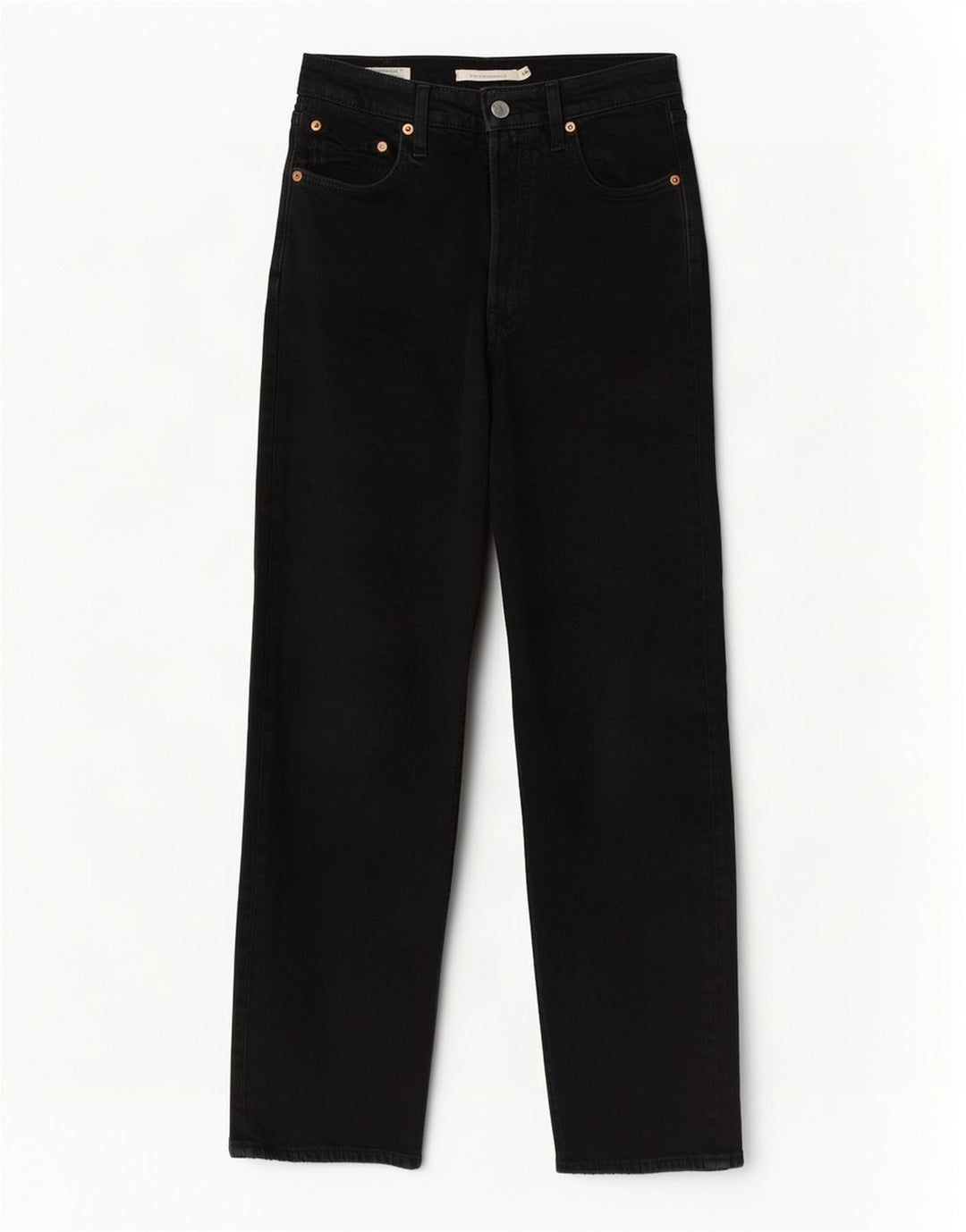 Jeans feminino Levi's Ribcage Straight W24 L27 algodão preto