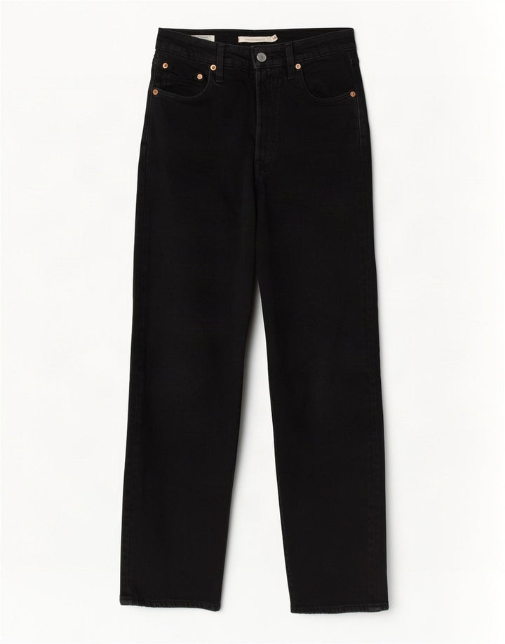 Jeans feminino Levi's Ribcage Straight W24 L27 algodão preto