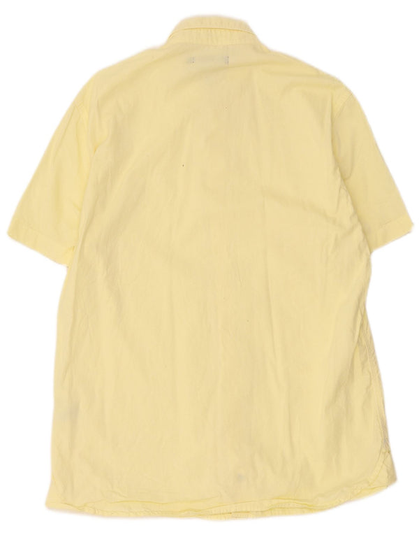 Camisa masculina de manga curta French Connection grande algodão amarelo