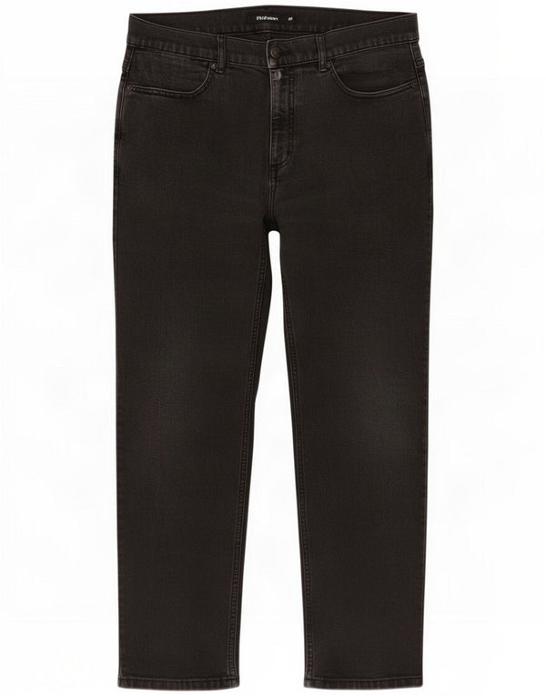 Rohan Mens Straight Jeans W36 L29 Algodão Preto