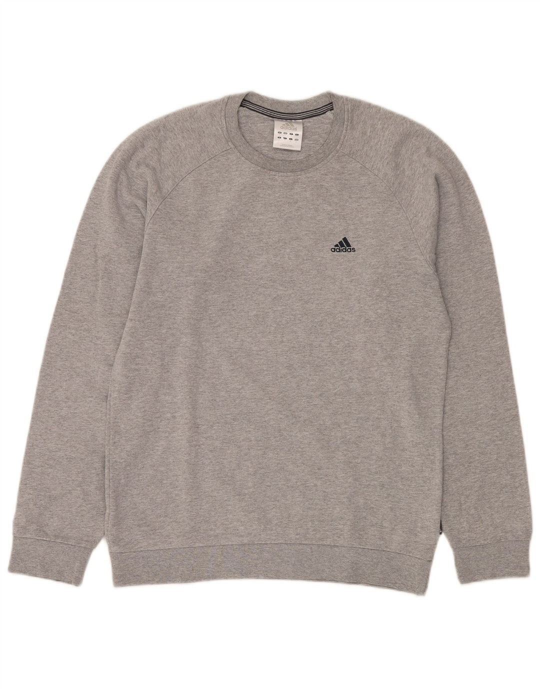 ADIDAS Mens Moletom Jumper Pequeno Algodão Cinza