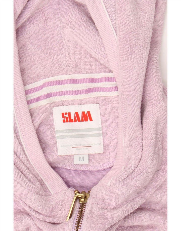 SLAM Womens Zip Hoodie Sweater UK 14 Medium Purple Cotton Vintage Slam and Second-Hand Slam from Messina Hembry 