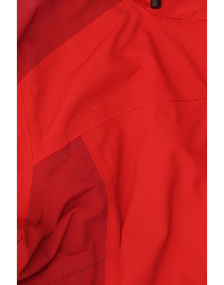 Jaqueta de chuva feminina com capuz gráfico Musto UK 14 grande bloco colorido vermelho