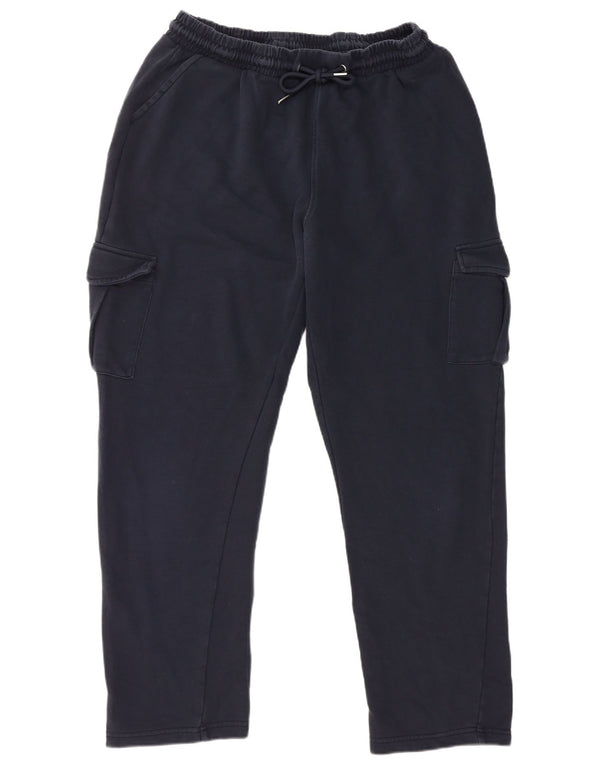 Calça de treino masculina Cotton Traders Cargo XL azul marinho