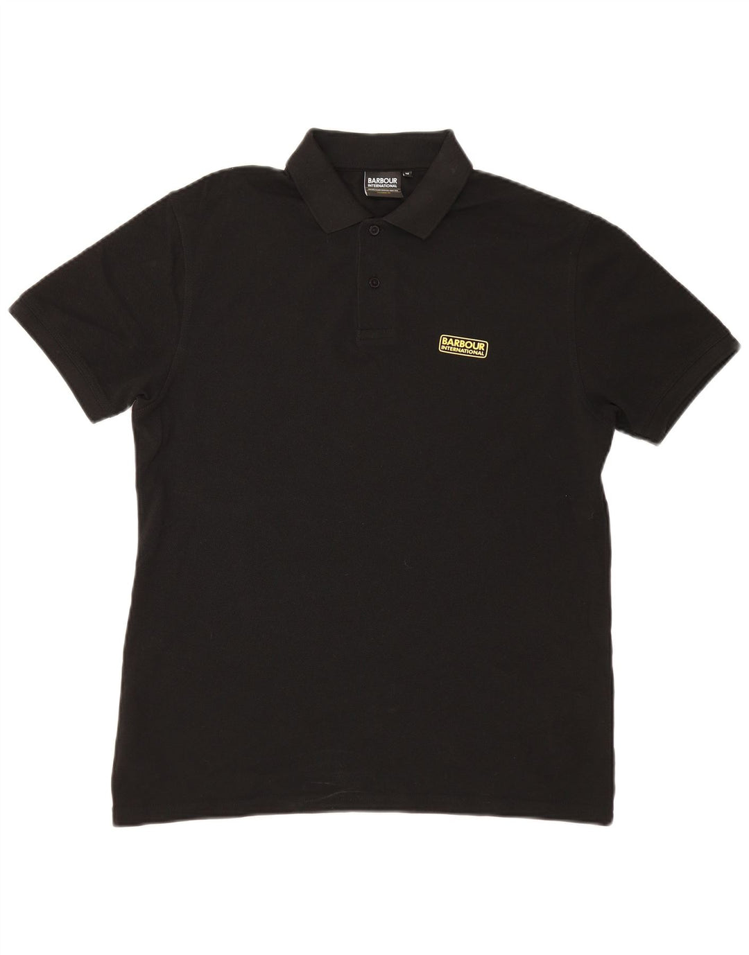 Camisa polo masculina Barbour de algodão preto médio
