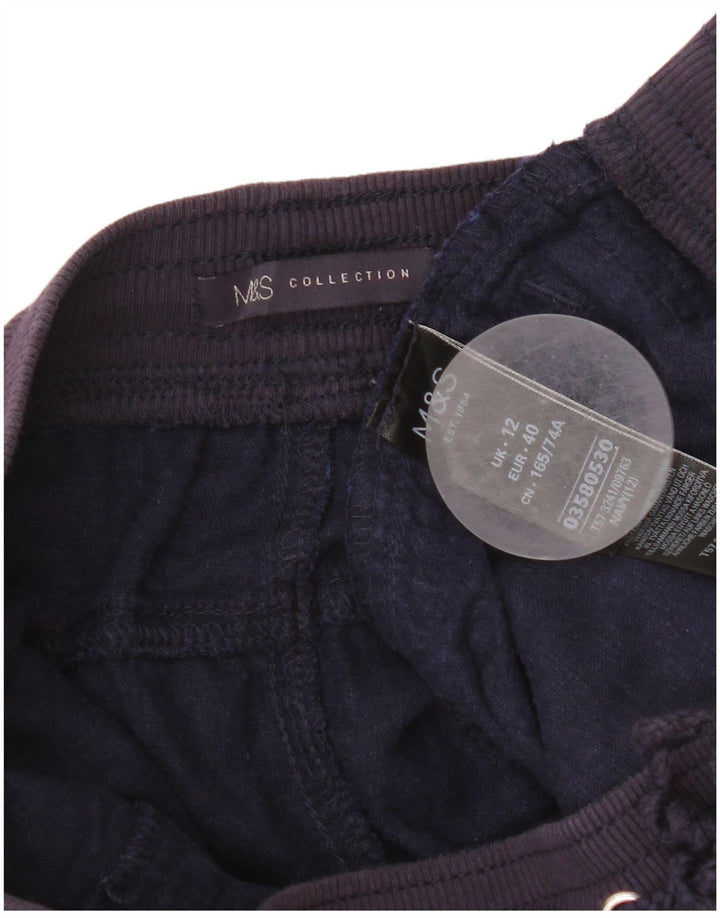 Shorts chino feminino Marks & Spencer UK 12 médio W32 linho azul marinho