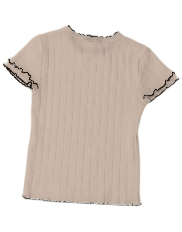 Camiseta feminina Zara UK 12 médio branco