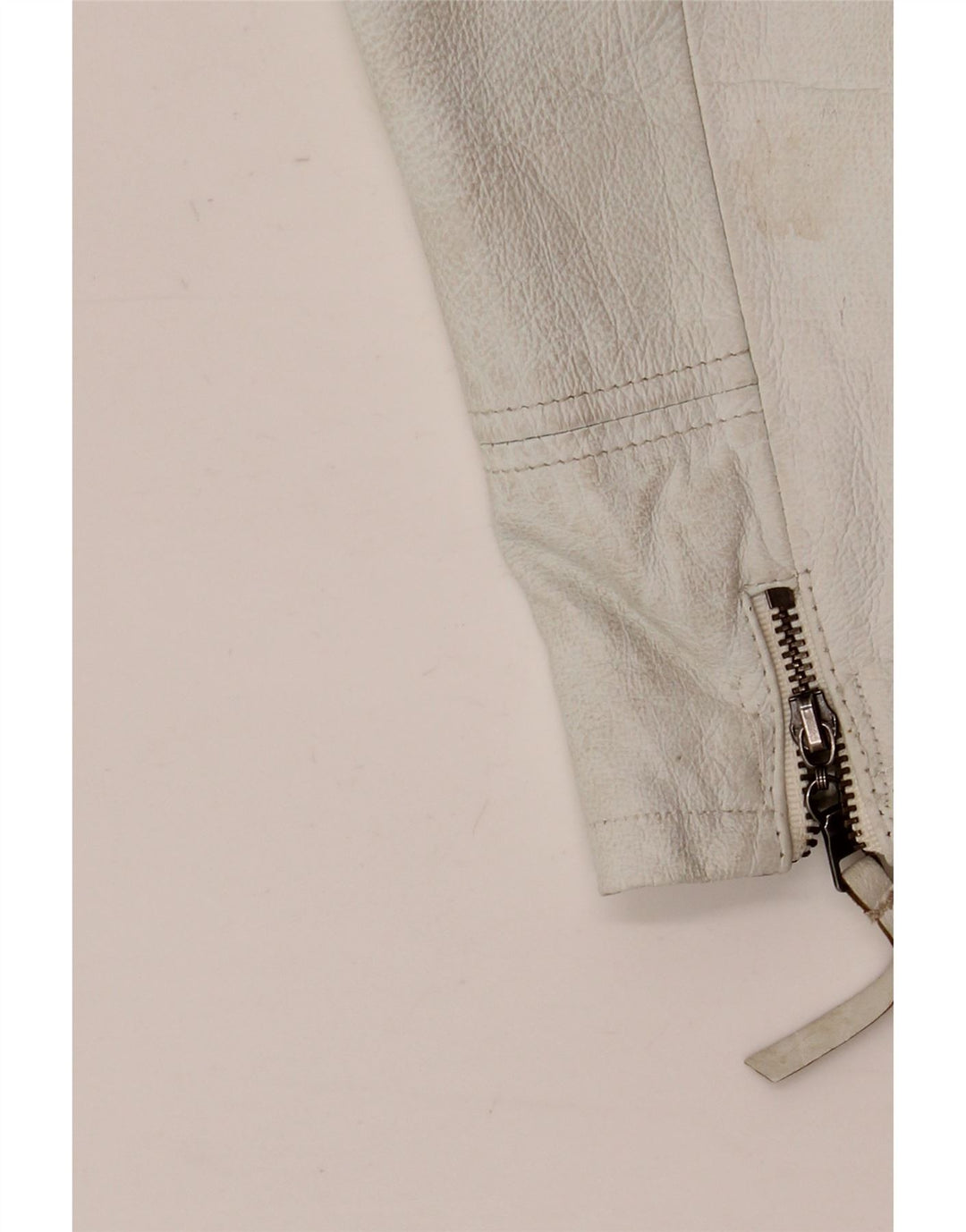 Jaqueta de couro feminina vintage EU 42 couro branco grande