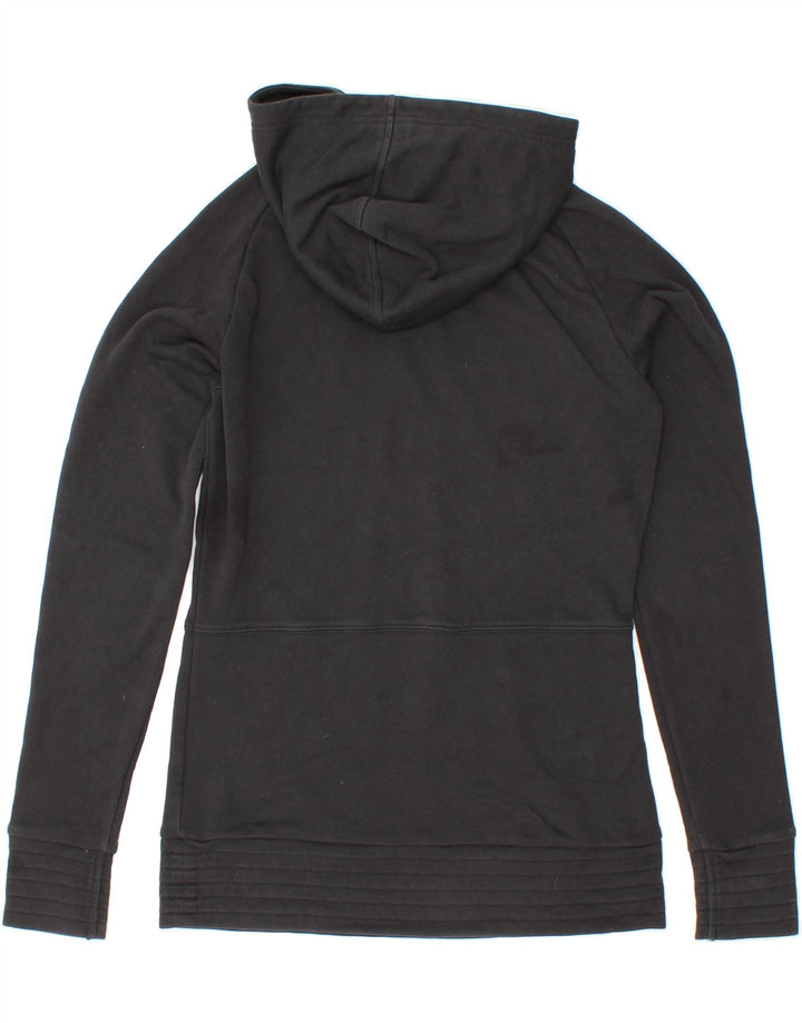 REEBOK Womens Graphic Hoodie Jumper UK 12 Medium Black Cotton Vintage Reebok and Second-Hand Reebok from Messina Hembry 