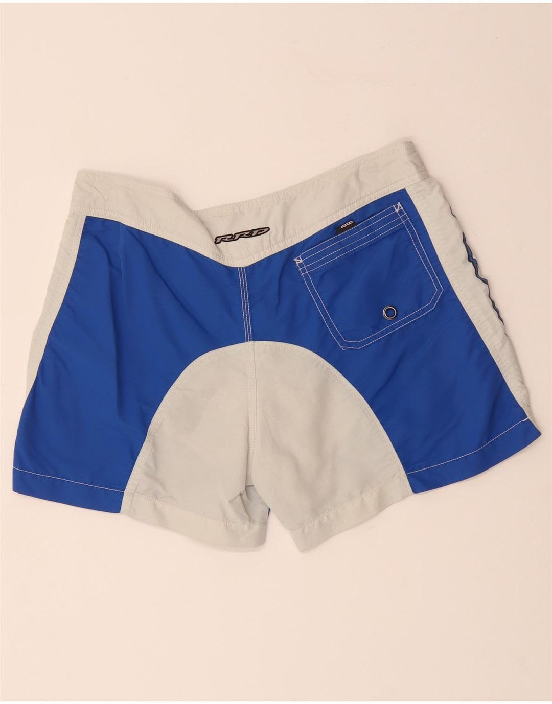 Shorts de natação masculino gráfico RRD IT 46 pequeno azul colorblock poliéster