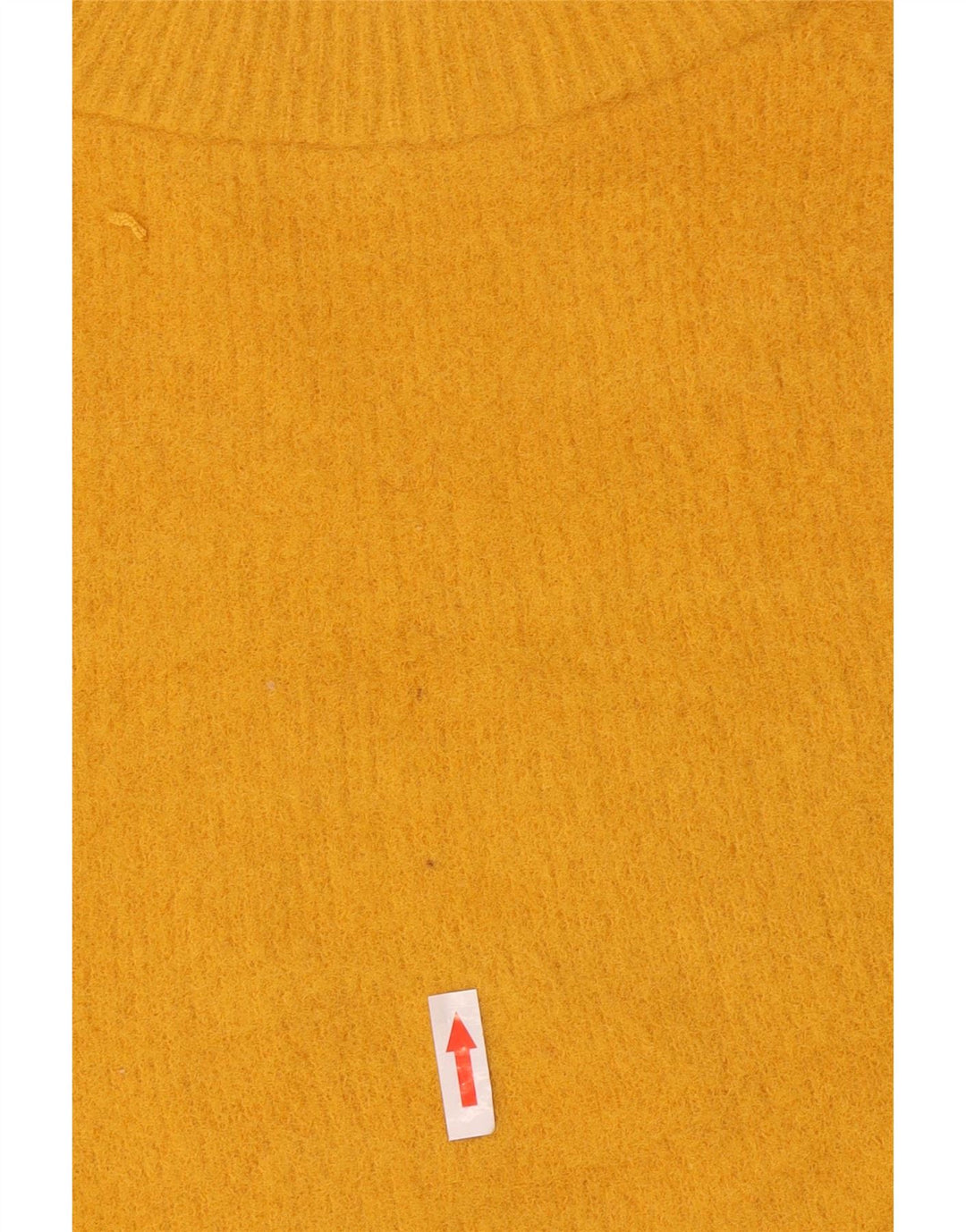 Zara Suéter feminino com gola redonda, Reino Unido 14, médio, amarelo, nylon