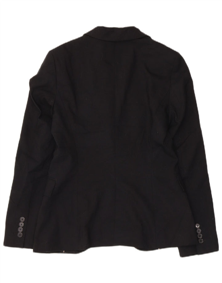 Jaqueta blazer feminina Zara com 1 botão EU 38 poliéster preto pequeno