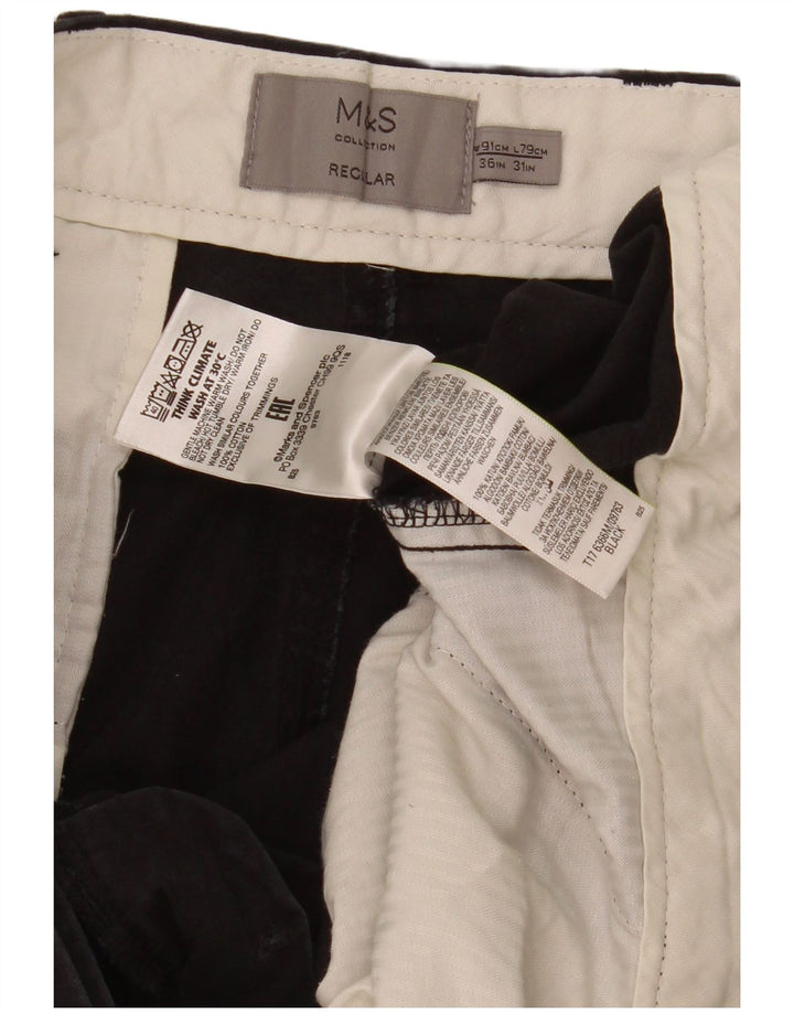 Calça Chino Regular Masculina Marks & Spencer W36 L31 Algodão Preto