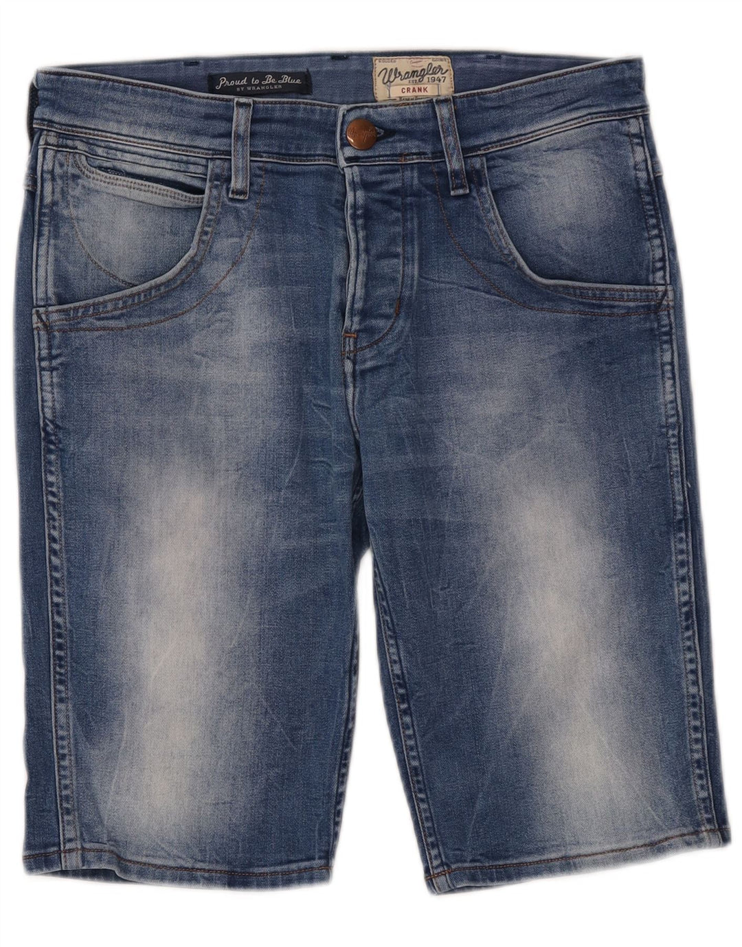 Shorts jeans Wrangler masculino Crank W30 algodão azul médio