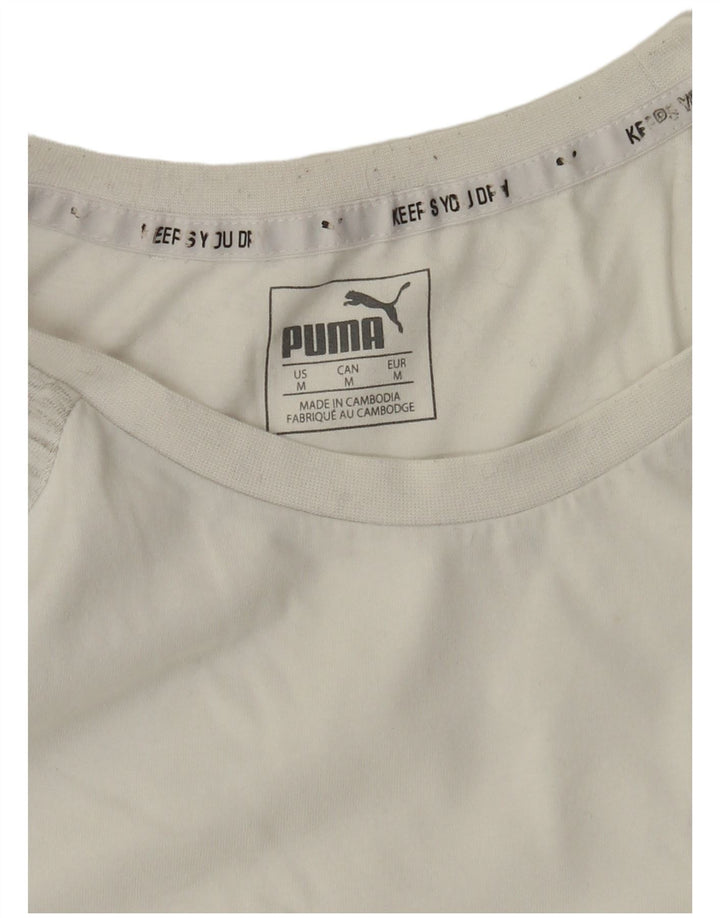 Camiseta masculina Puma Top médio branco manchado