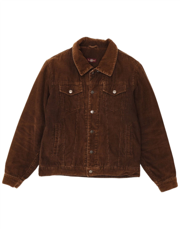 Jaqueta masculina de veludo Larusso UK 38 algodão marrom médio