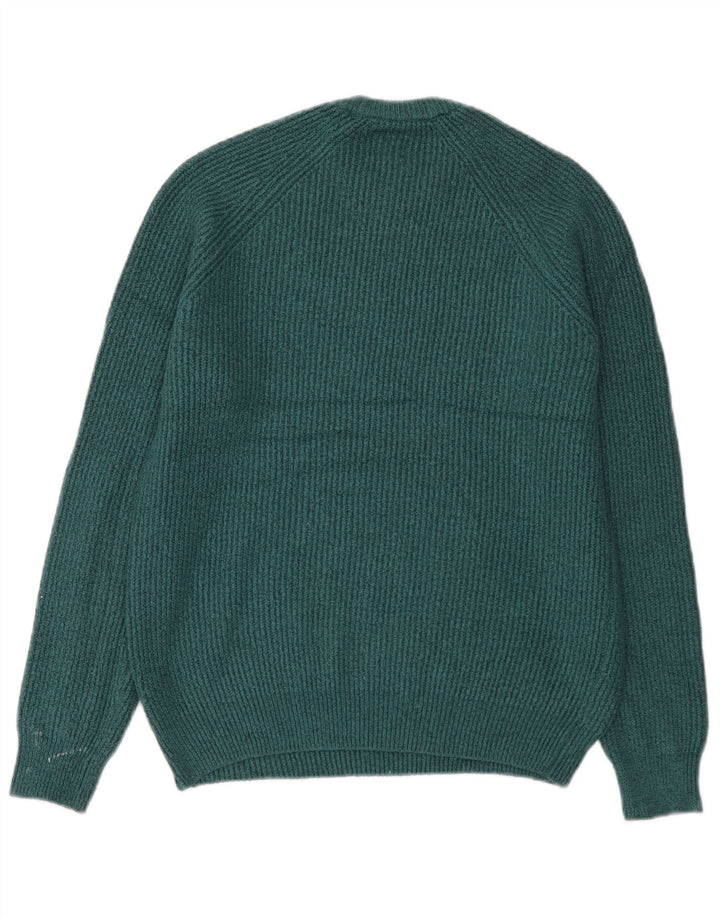 Suéter feminino Marks & Spencer com gola redonda Reino Unido 12 verde médio