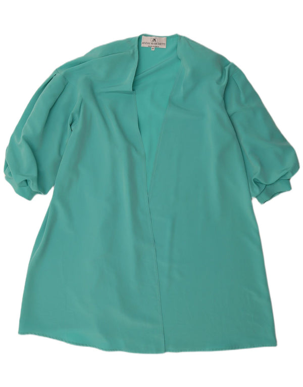 Cardigan feminino vintage manga 3/4 oversized IT 44 turquesa médio